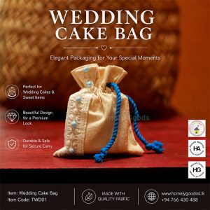Designed Wedding Cake Bag 20 Pieces | Blue Stones with Blue String | TWD01